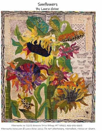 Sunflowers Collage Pattern by Laura Heine # FWLHSUNFLOWERS