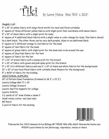 Tiki Toucan Collage Pattern by Laura Heine # FWLHTIKI