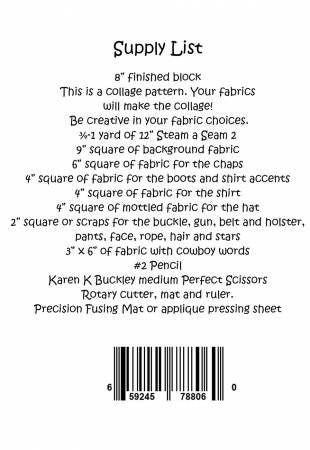 Whatevers! #47 Cowgirl Collage Pattern by Laura Heine # FWLHWHAT47