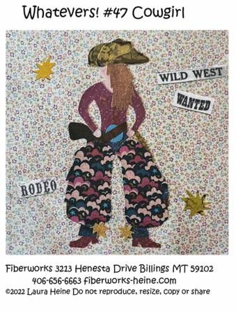 Whatevers! #47 Cowgirl Collage Pattern by Laura Heine # FWLHWHAT47