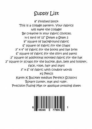 Whatevers! #48 Cowboy Collage Pattern by Laura Heine # FWLHWHAT48