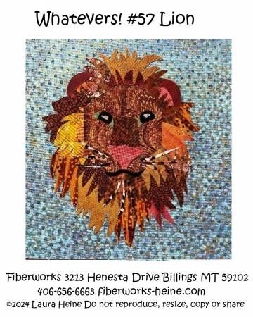 Whatevers! #57 Lion Collage Pattern by Laura Heine # FWLHWHAT57
