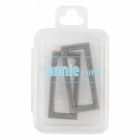 Rectangle Ring Flat 1-1/2in Antique Brass Set of Two # HAR15RRABTWO