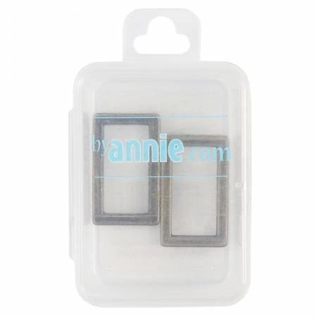 Rectangle Ring Flat 1in Antique Brass Set of Two # HAR1RRABTWO