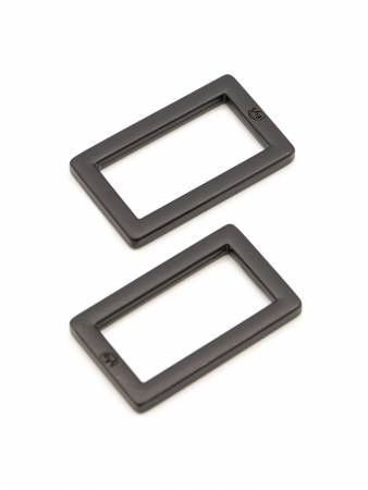 Rectangle Ring Flat 1-1/2in Black Metal Set of Two # HAR15RRBMTWO