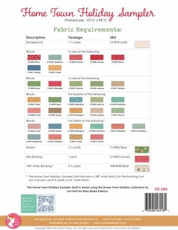 Home Town Holiday Sampler by Lori Holt # ISE-284