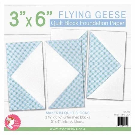 3in x 6in Flying Geese Quilt Block Foundation Paper # ISE-777