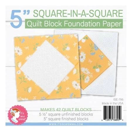 5in Square in a Square Quilt Block Foundation Paper # ISE-795