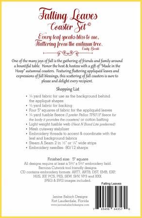 Falling Leaves Coaster Set # JBDFLC