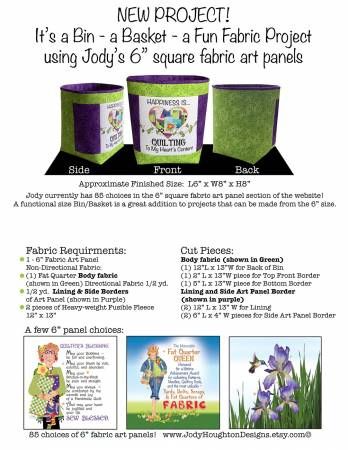 Fabric Basket for 6in Art Panels # JHBIN