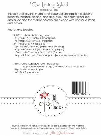 The Potting Shed Quilt Pattern # JILL2392