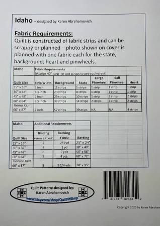 Idaho Quilt Pattern # KA-012