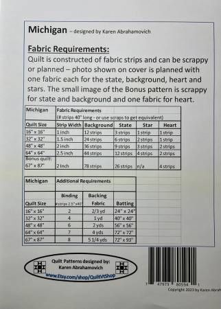 Michigan Quilt Pattern # KA-022