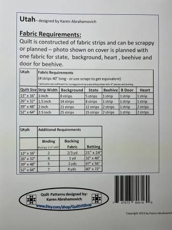 Utah Quilt Pattern # KA-044