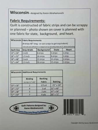 Wisconsin Quilt Pattern # KA-049