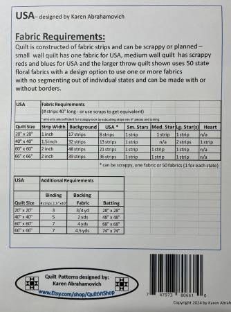 USA Quilt Pattern # KA-087