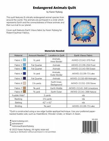 Endangered Animal Quilt # KN-002