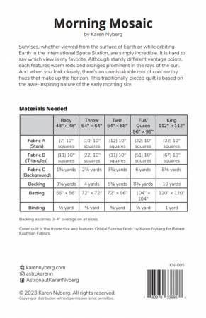 Morning Mosiac Quilt Pattern # KN-005