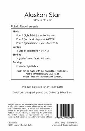 Alaskan Star Pillow # LBQ-1098-P