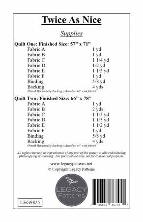 Twice As Nice # LEG9825