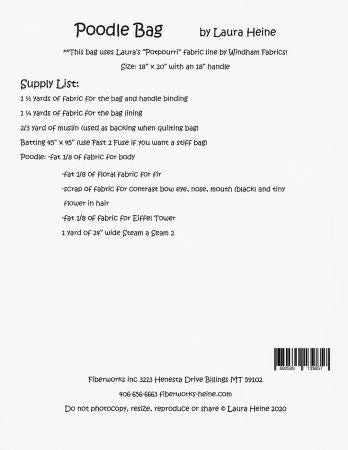 Poodle Bag Collage Pattern # LHFWPDLBAG