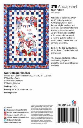 3yd Andapanel Quilt Pattern # MG100