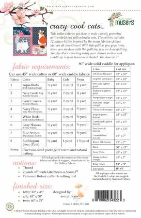 Fabulous Greek Felines Sew and Flip Quilt Pattern # MMMPAT0248