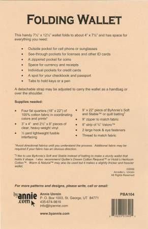 Folding Wallet # PBA104