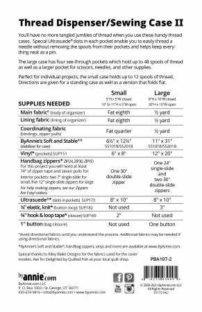 Thread Dispenser / Sewing Case II # PBA107-2, From ByAnnie In Craft