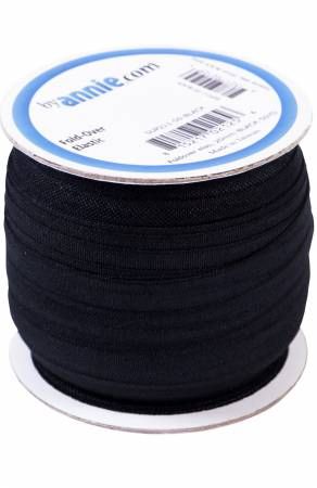 Fold-over Elastic 3/4in x 50yd Black # SUP211-50-BK
