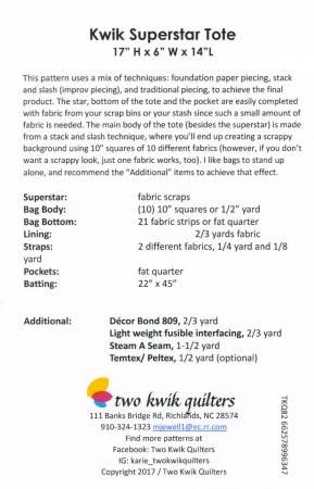 Kwik Superstar Tote # TKQ82