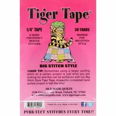 Tiger Tape Big Stitch Style 1/4in x 30yd Roll # TTBSS