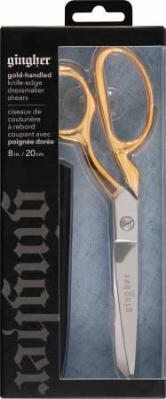 Gingher 8in Gold-Handled Knife-edge Dressmaker Shears # 220780