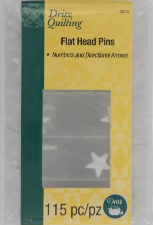 Dritz Quilting - Flathead Numbered & Directional Pins 115ct # 3019D