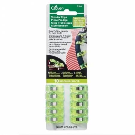 Wonder Clips Neon Green 10pc # 3180CV