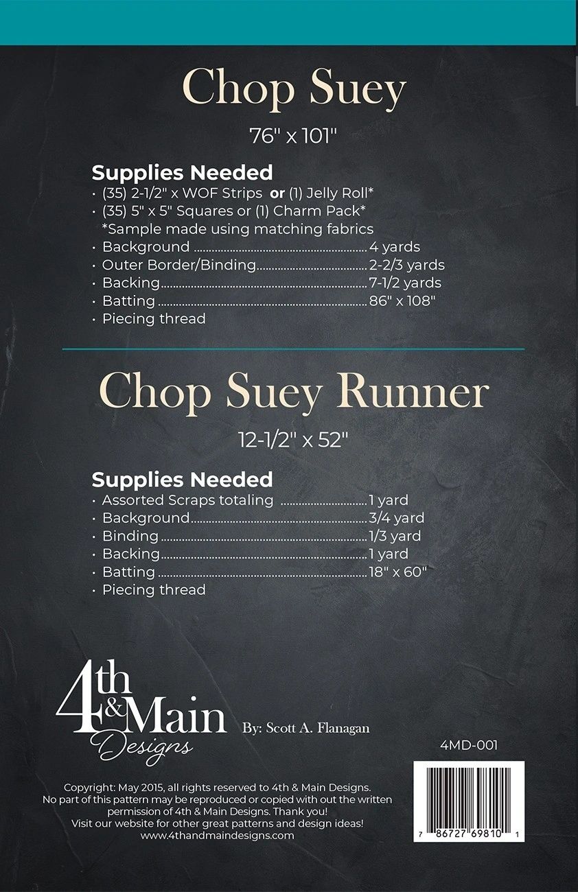 Chop Suey # 4MD-001, From 4th & Main By Flanagan, Scott A In Quilts