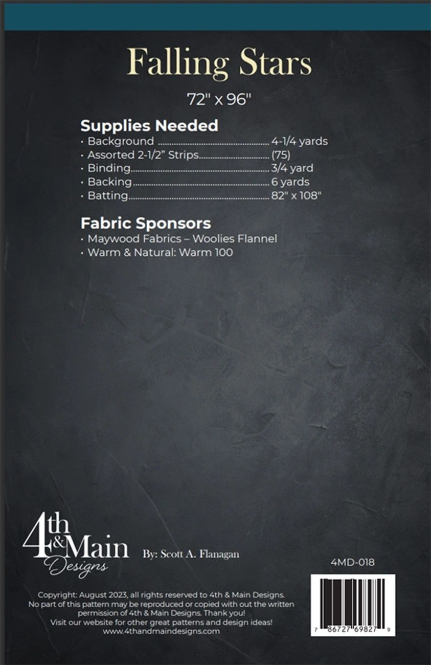 Falling Stars # 4MD-018 From 4th & Main By Flanagan, Scott A In Quilts