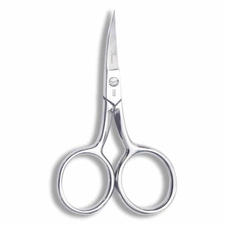 Famore 4in Large Ring Fine Point Curved Embroidery Scissor # 709SP