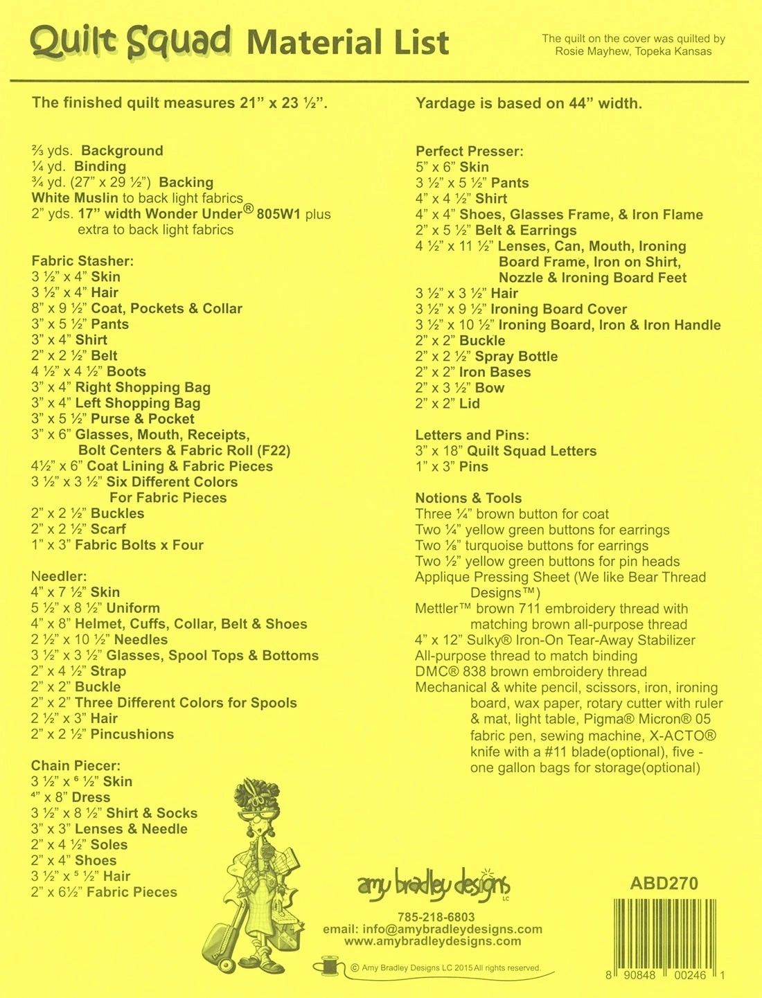 Quilt Squad # ABD270 From Amy Bradley Designs By Bradley, Amy In Quilts