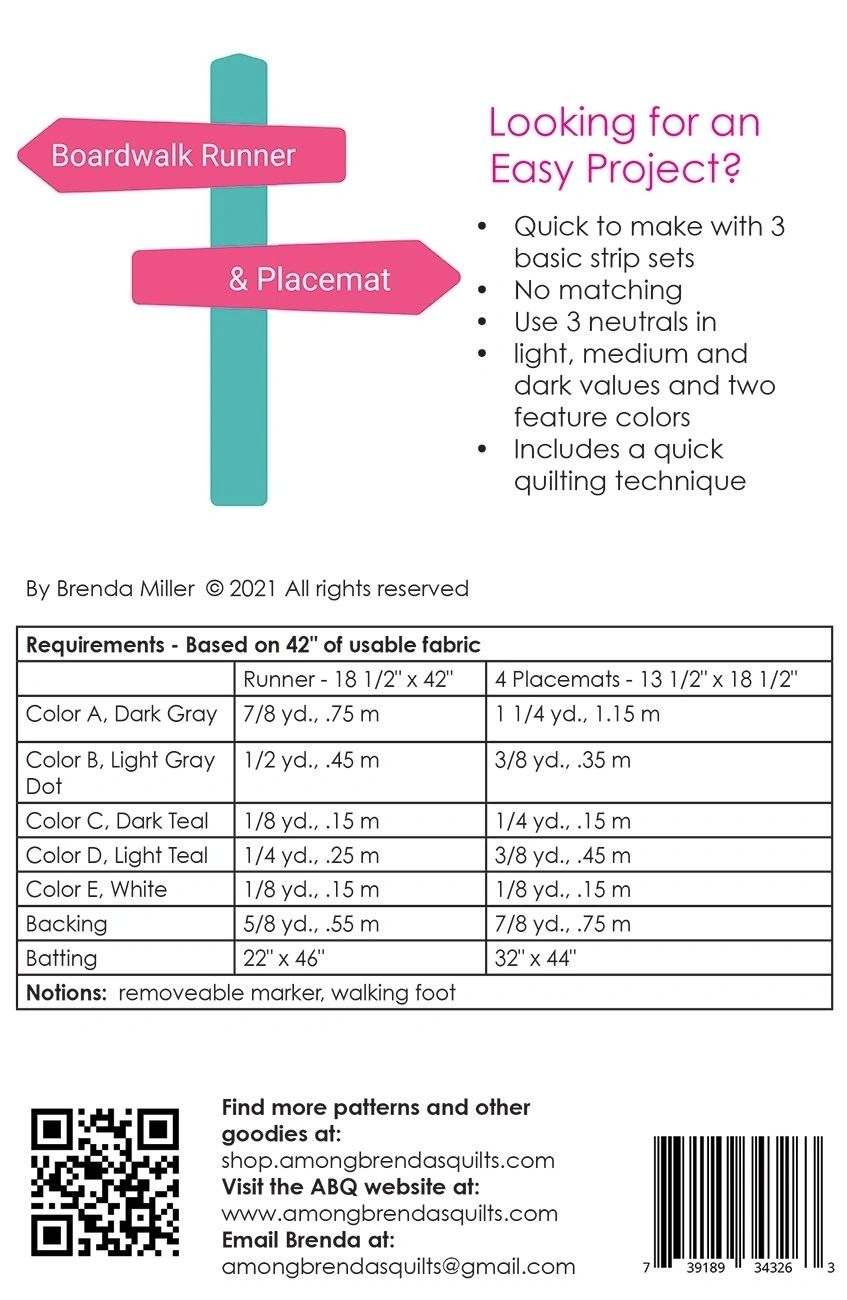 Boardwalk Runner & Placemat # ABQ205