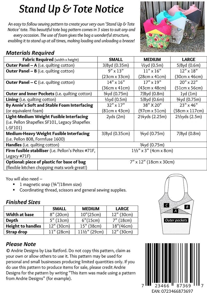 Stand Up & Tote Notice # AD004