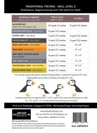 Puffin Star Quilt Pattern # AEPS0323, From Art East Quilting CO In Quilts