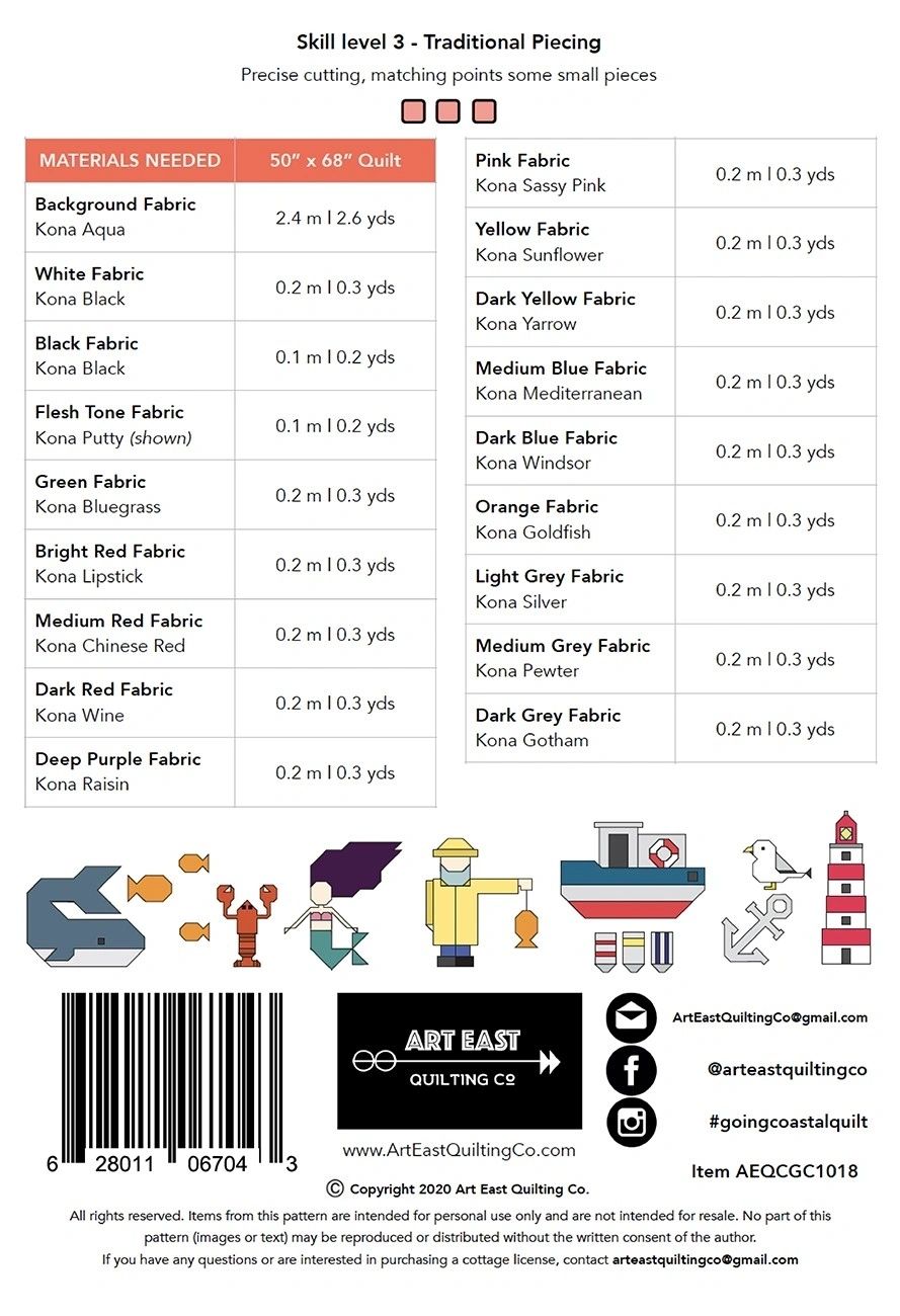 Going Coastal! Quilt Pattern # AEQCGC1018