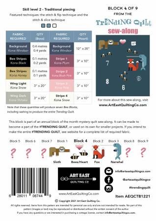 #TRENDING QUILT - Block 4 - The Bee & Heart Blocks # AEQCTB1221
