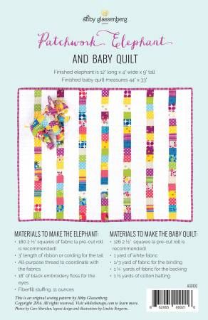 Patchwork Elephant and Baby Quilt # AGD102