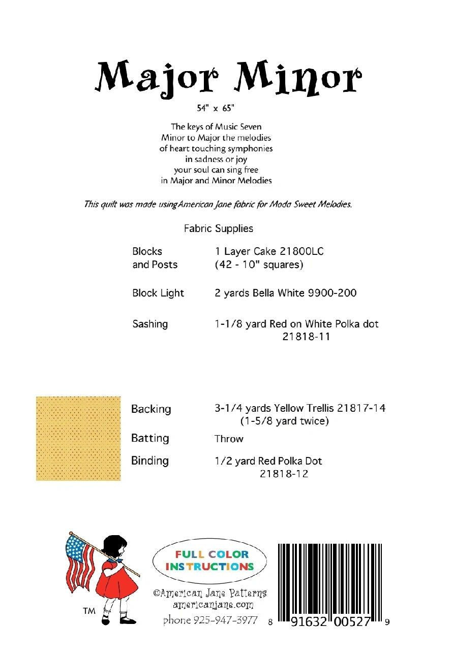 Major Minor # AJP527 From American Jane Patterns By Klop, Sandy In Quilts