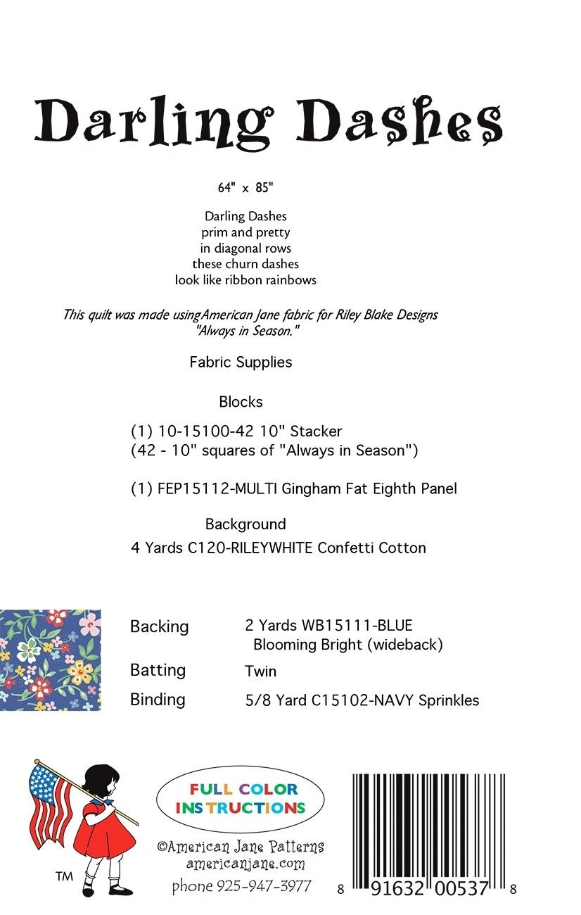 Darling Dashes # AJP537 From American Jane Patterns By Klop, Sandy In Quilts