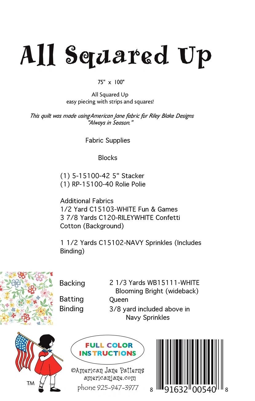 All Squared Up # AJP540 From American Jane Patterns By Klop, Sandy In Quilts