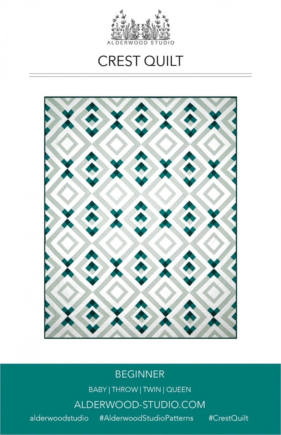 Crest Quilt Pattern # ALD-CREST From Alderwood Studio Patterns By Elliot, Amber In Quilts