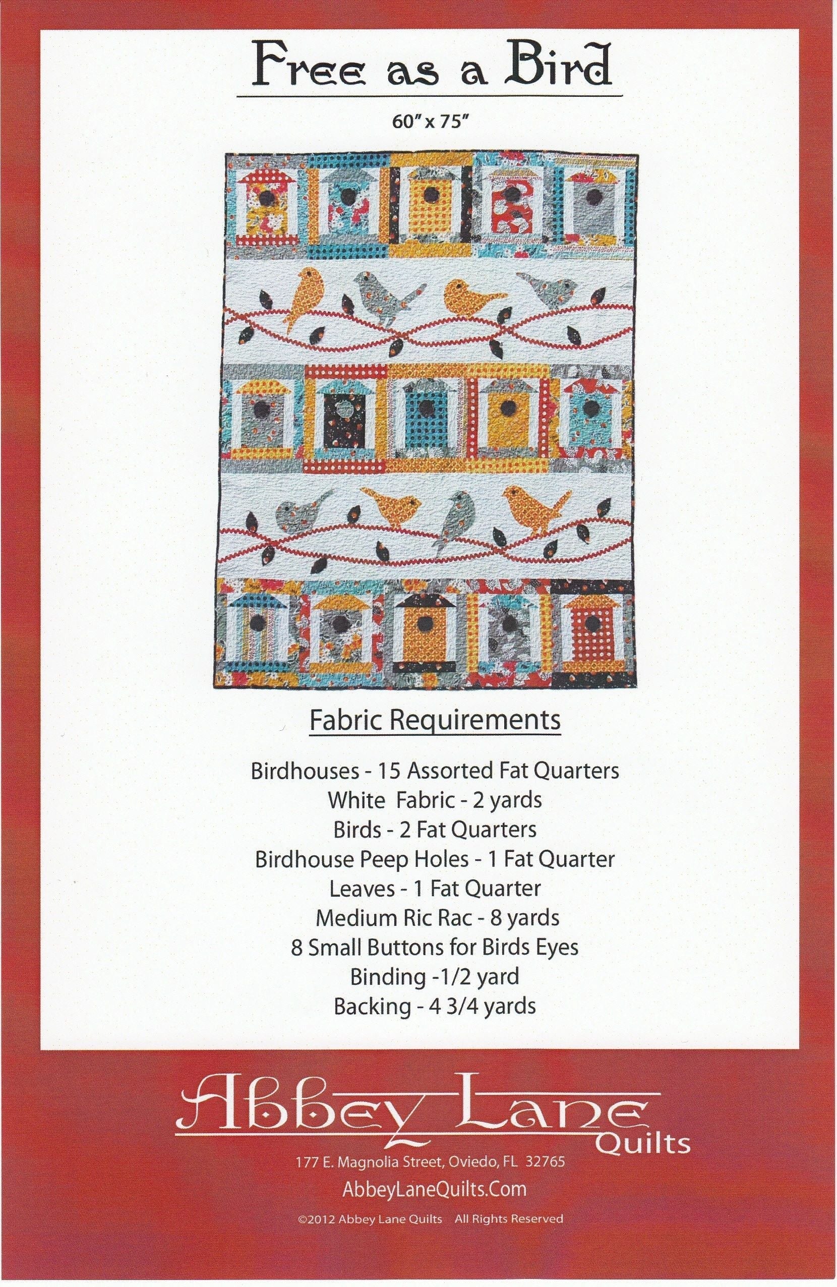 Free As A Bird # ALQ179 From Abbey Lane Quilts By Liljenquist, Janice and Owen, Marcea In Quilts